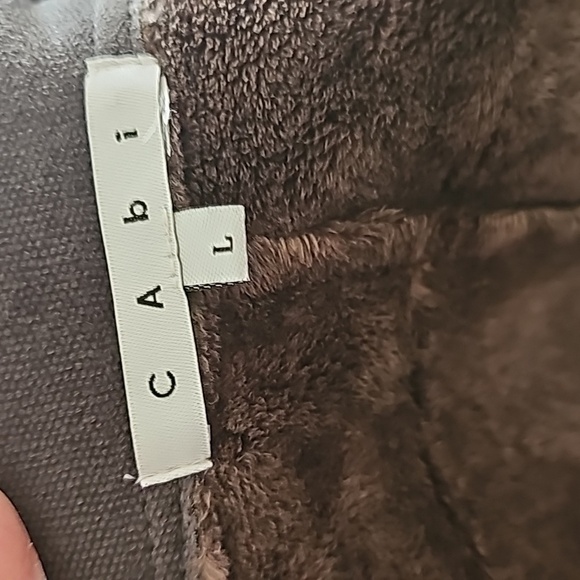 Cabi suede feel chocolate brown fur lined jacket sz large - Picture 8 of 9